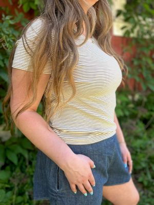 standard fit stripe cotton tshirt