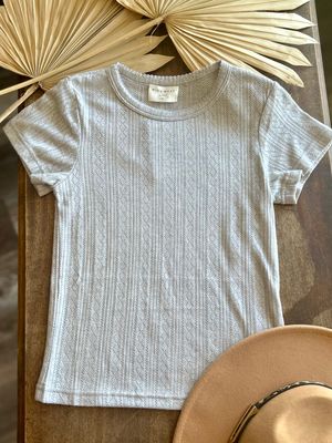 Pointelle Fabric Short Sleeve Top