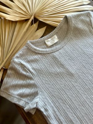 Pointelle Fabric Short Sleeve Top