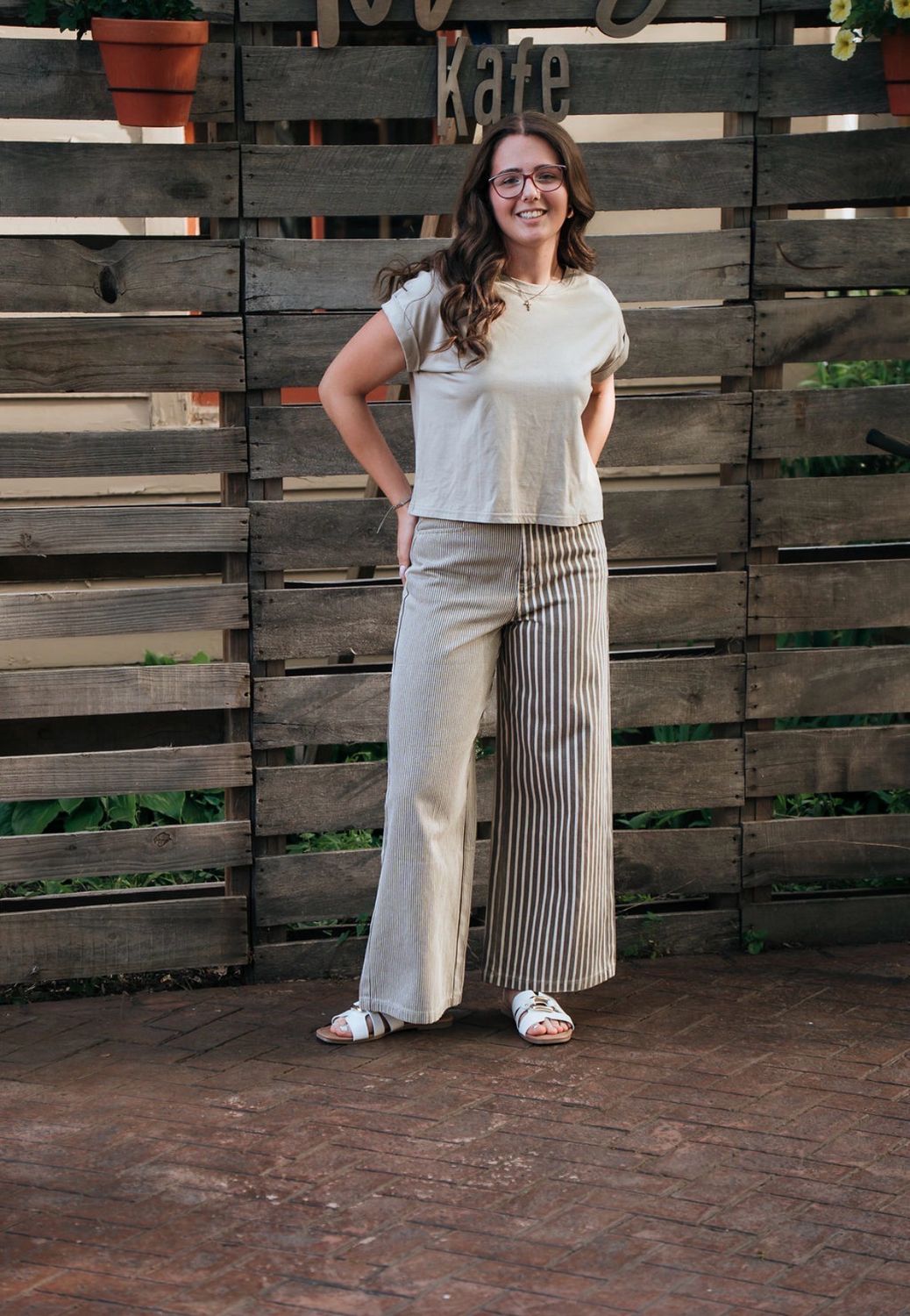 Round Neck Cuffed Sleeve Top