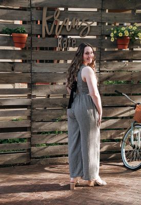 Black Gingham Jumpsuit
