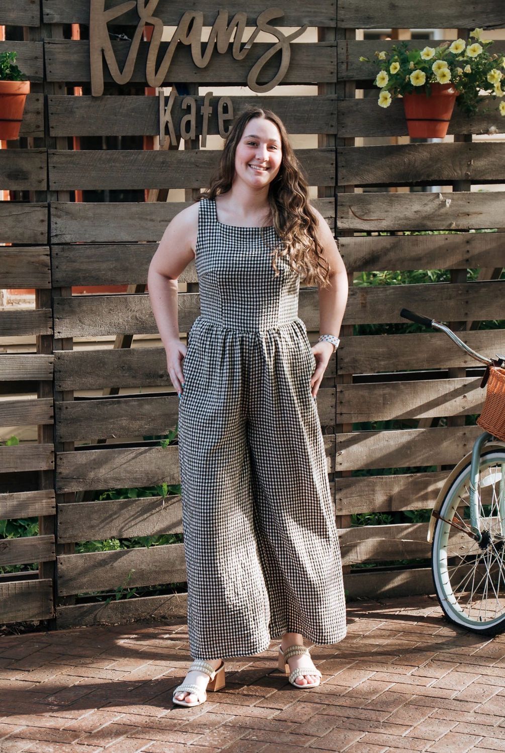 Black Gingham Jumpsuit