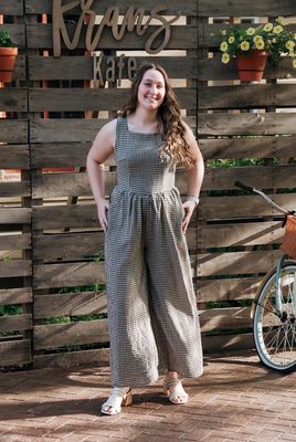 Black Gingham Jumpsuit Black Gingham Jumpsuit