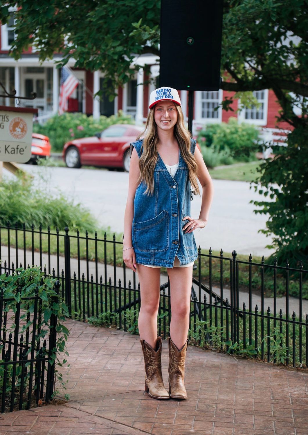 Oversized Denim Vest With Pockets