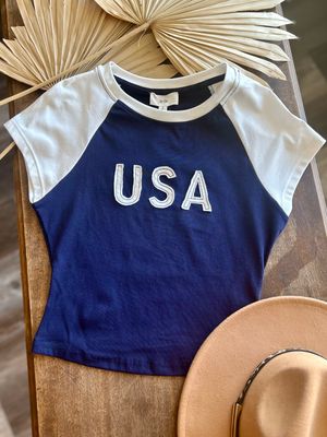 Cap Sleeve USA Baby Tee