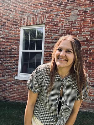Gingham Collared Front Tie Top