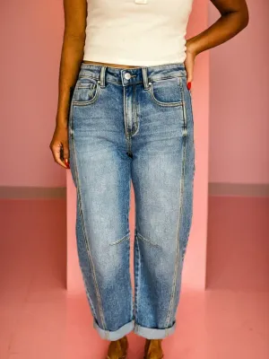 Dusk Blue Washed Shift Jeans