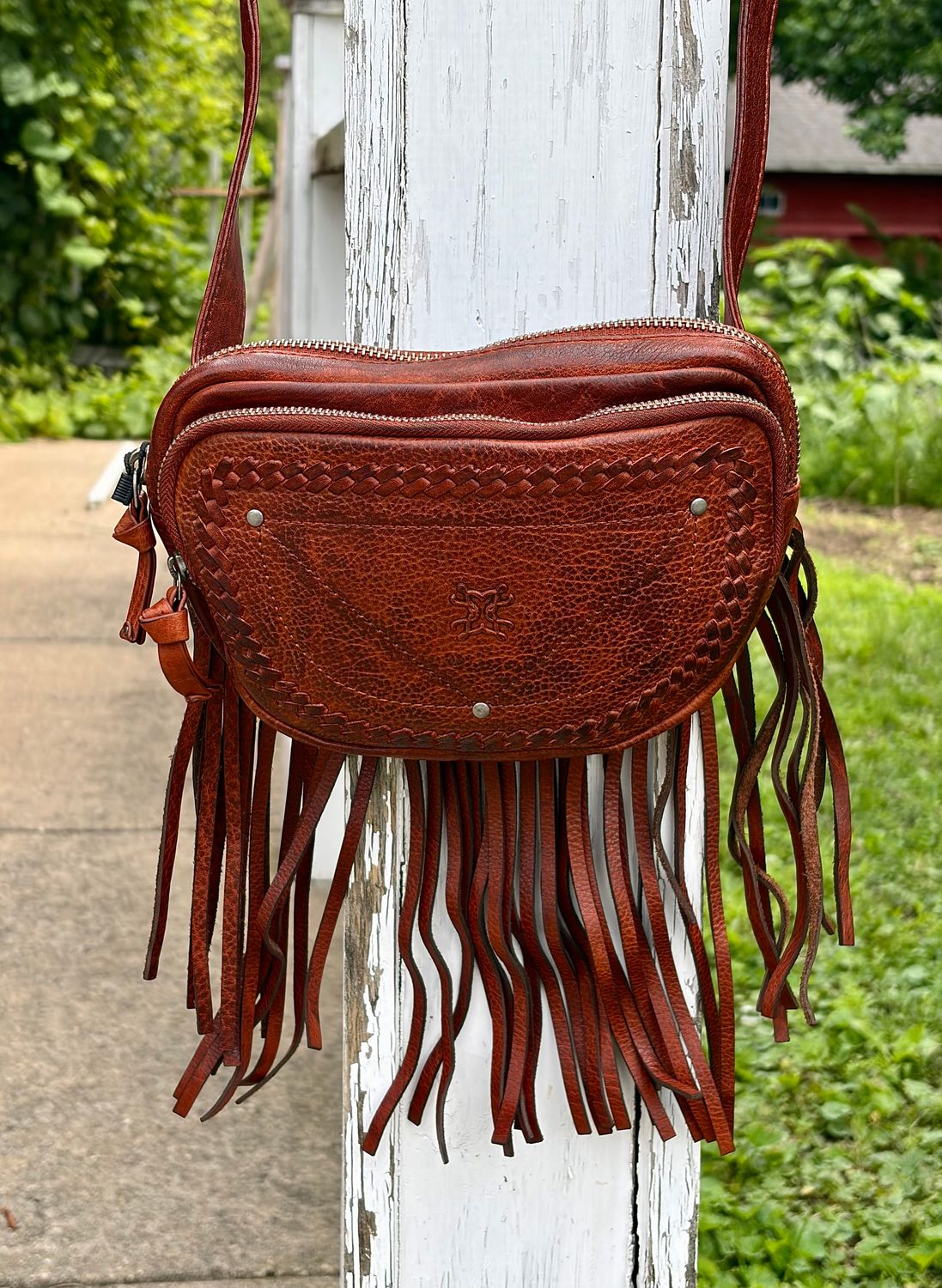 Myra Zidana Stormy Trails Fringed Leather Bag