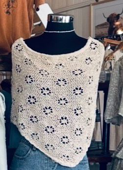 Openwork Detail Sweater Poncho Openwork Detail Sweater Poncho