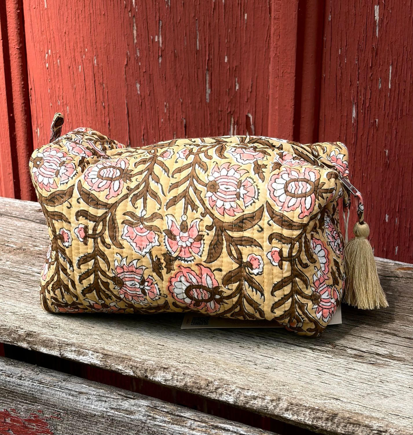 Floral Quilted Cosmetic Pouch