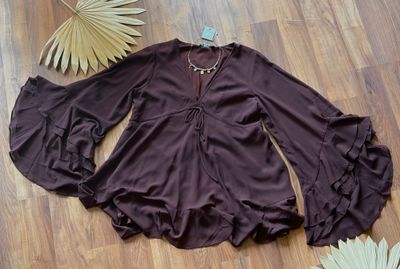 Ruffled V-Neck Mini Dress