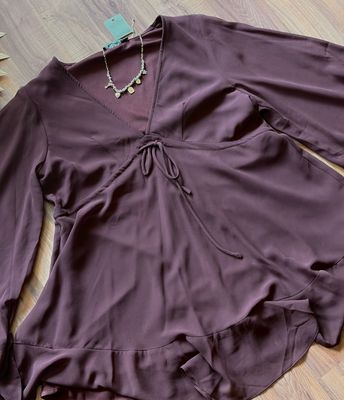Ruffled V-Neck Mini Dress