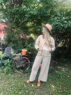 Gingham Collared Twill Jacket