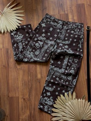 Paisley Print Barrel Jeans