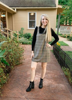 Plaid Sleeveless Mini Dress