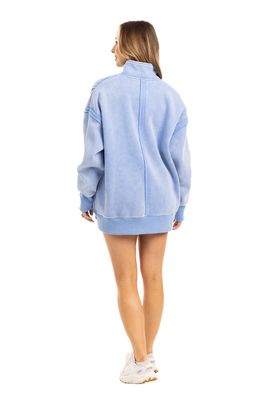 Light Blue Vintage Snap Neck Pullover