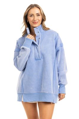 Light Blue Vintage Snap Neck Pullover
