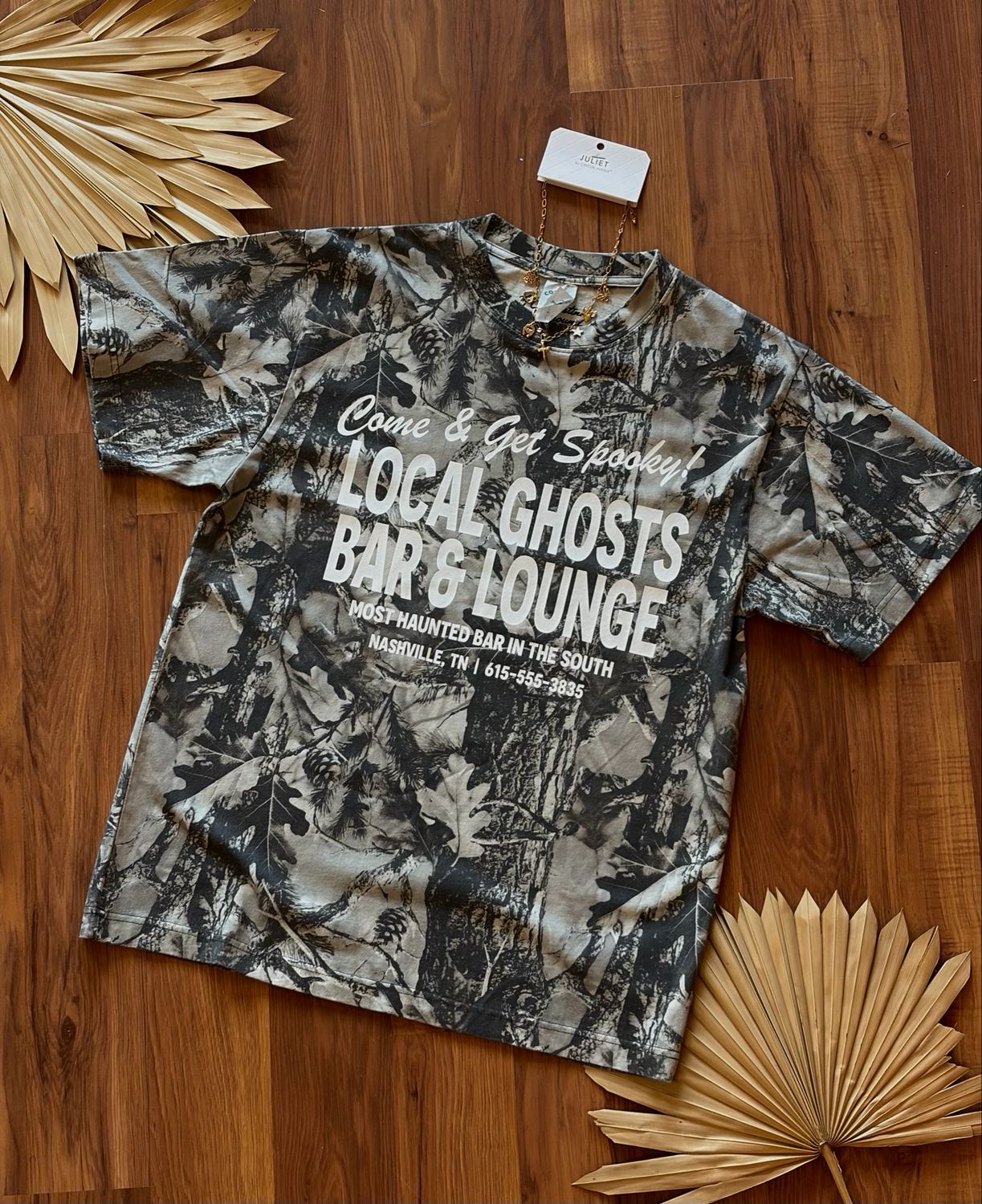 Camo Local Ghosts Bar Cotton T Shirt
