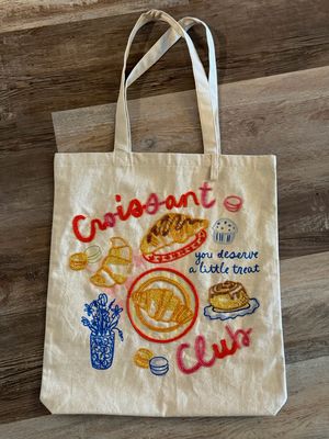 Cafe Beaded Canvas Tote Cafe Beaded Canvas Tote