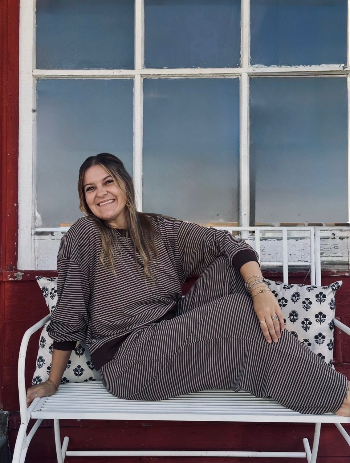 Contrast Hem Striped Long Sleeve Top Contrast Hem Striped Long Sleeve Top