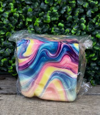 Tie Dye Cheese Cube Squishy