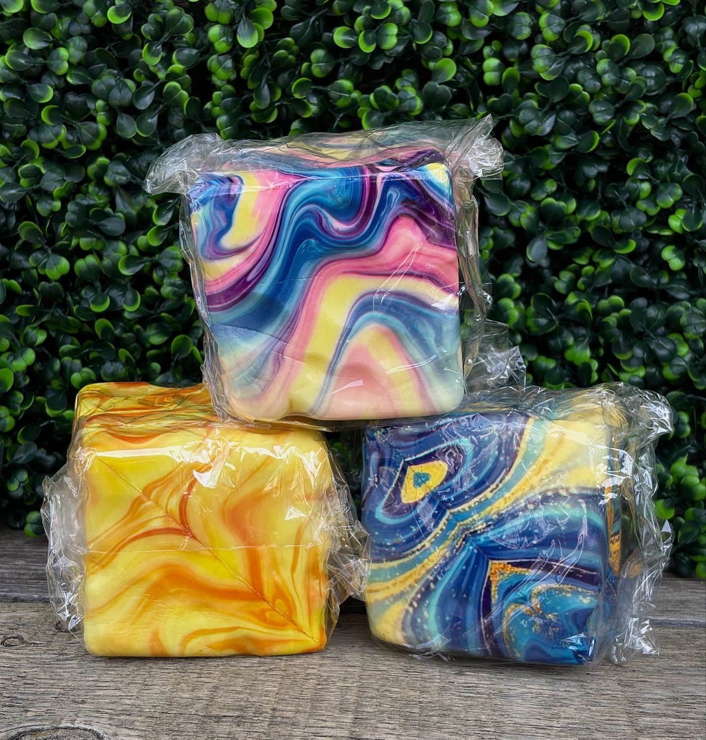 Tie Dye Cheese Cube Squishy Tie Dye Cheese Cube Squishy