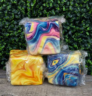 Tie Dye Cheese Cube Squishy Tie Dye Cheese Cube Squishy