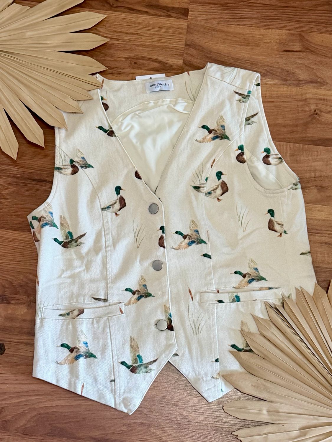 Mallard Duck Cotton Button Down Vest