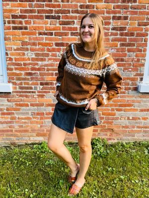 Pumpkin Long Sleeve Knit Sweater