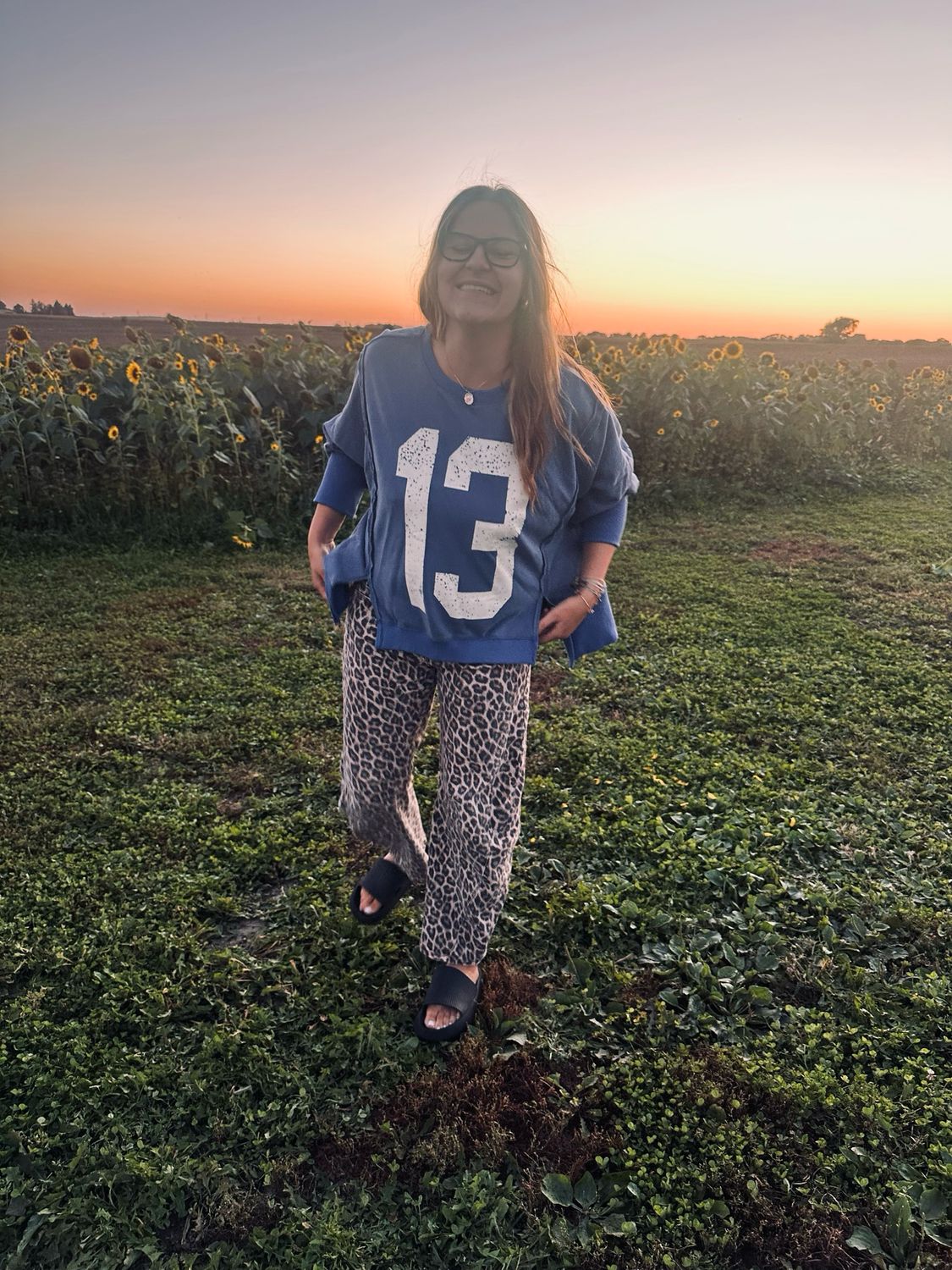 Contrast 13 Ribbed Long Sleeve Top