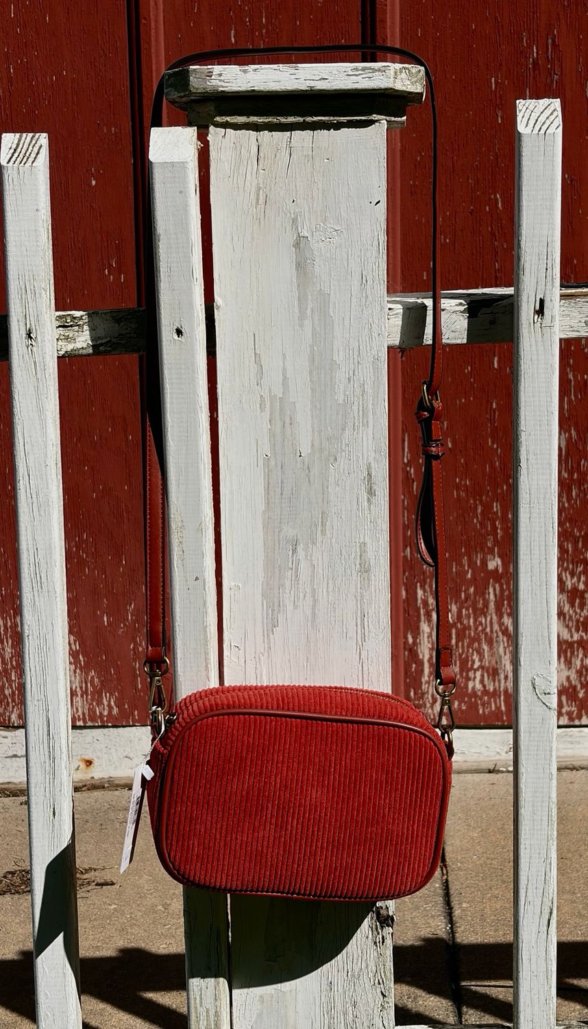 Red Ribbed Crossbody Bag Red Ribbed Crossbody Bag