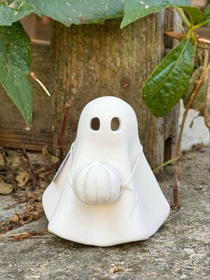 CBK Ceramic Ghost Pumpkin Figure