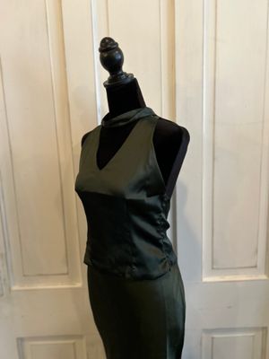 Satin V Neck Halter Top