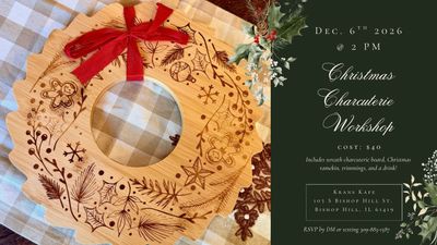 Christmas Charcuterie Workshop 12/6/26 @ 2PM Christmas Charcuterie Workshop 12/6/26 @ 2PM