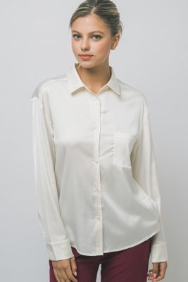 White Silk Collared Shirt
