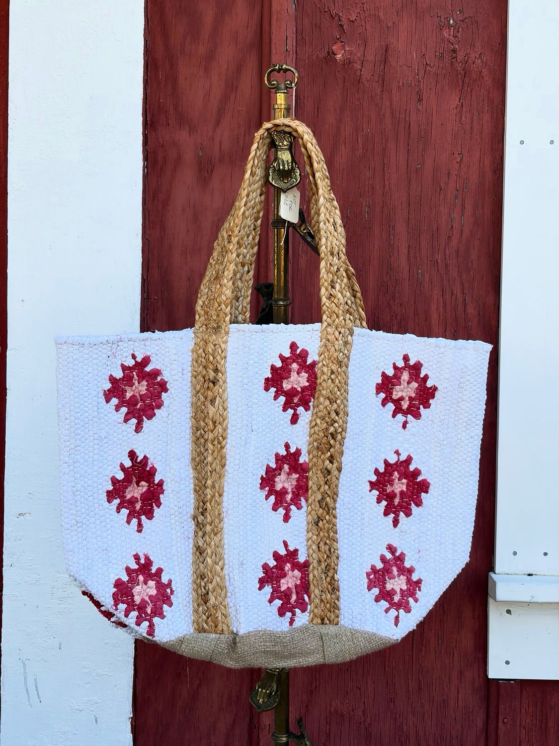 Floral Cotton Weave Tote Bag Floral Cotton Weave Tote Bag
