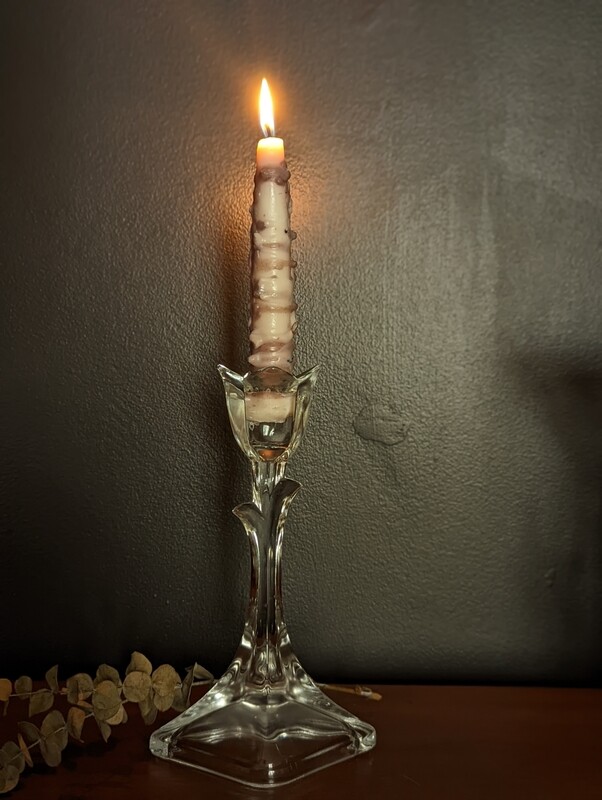 Glass tulip candle holder
