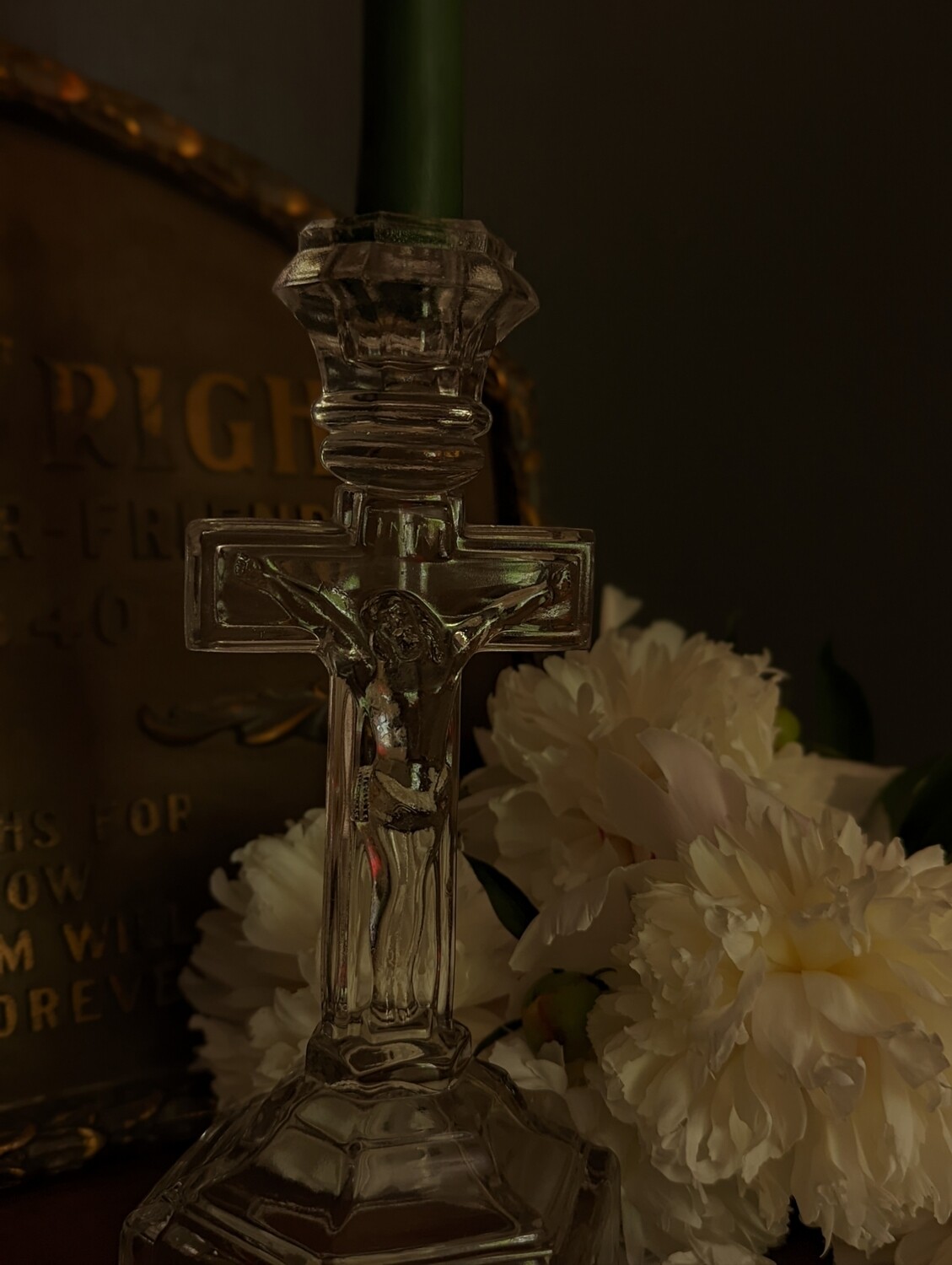 Crucifix candle holder