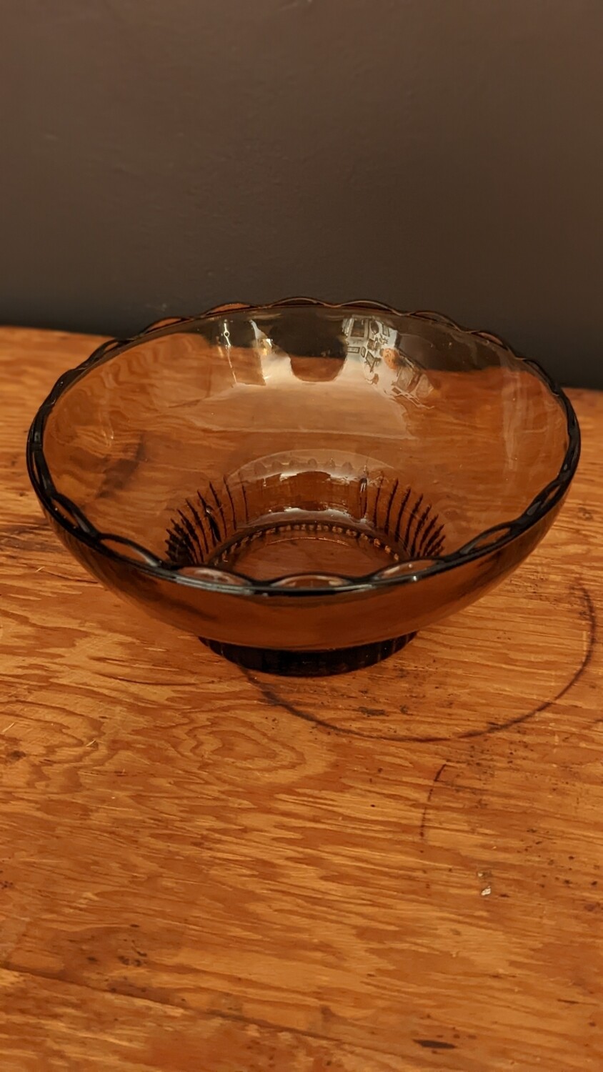 amber glass bowl
