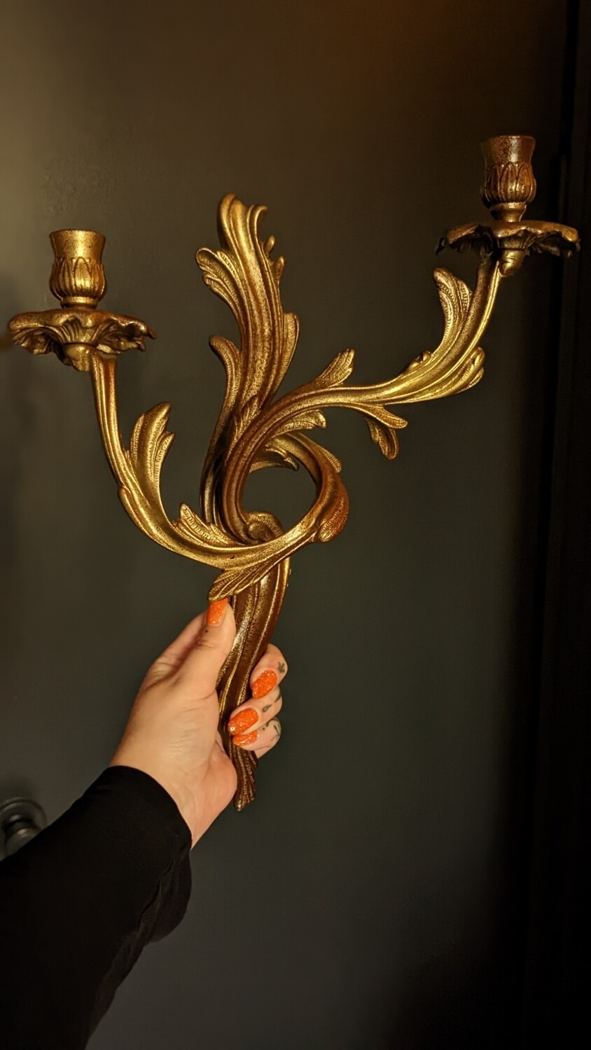 candle holder double brass