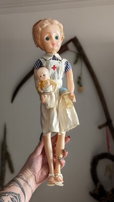 blue box Nurse doll