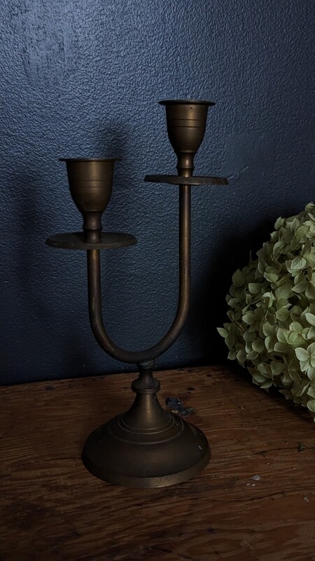 brass two candle holder