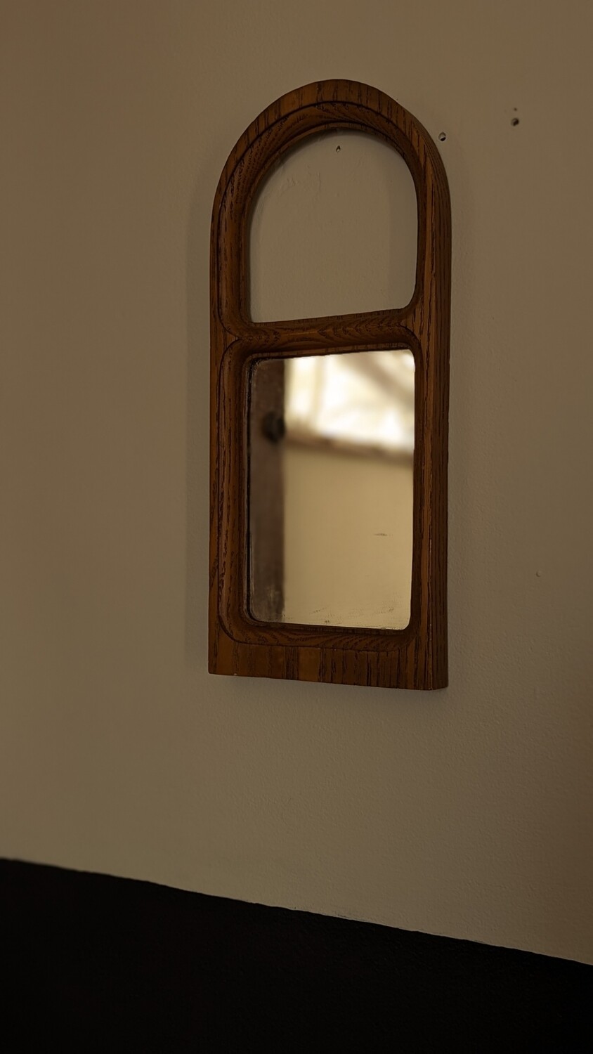 small wood mirror
