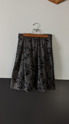 grey floral skirt