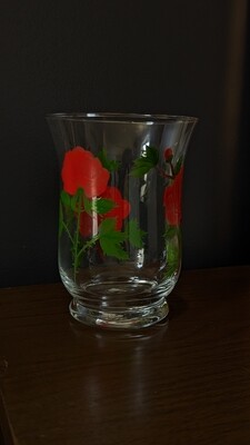 hand painted vase roses
