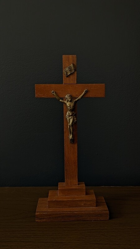 standing wood crucifix