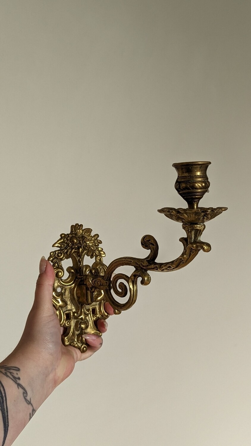 brass candle holder wall