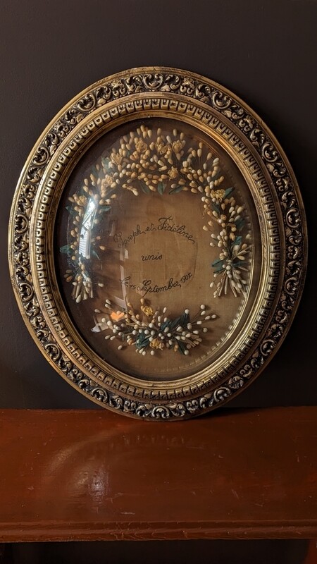Couronne de mariée / wedding&#39;s framed flower bouquet