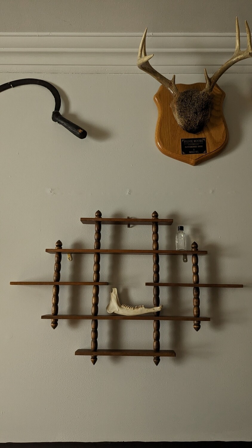 Wood curio shelf