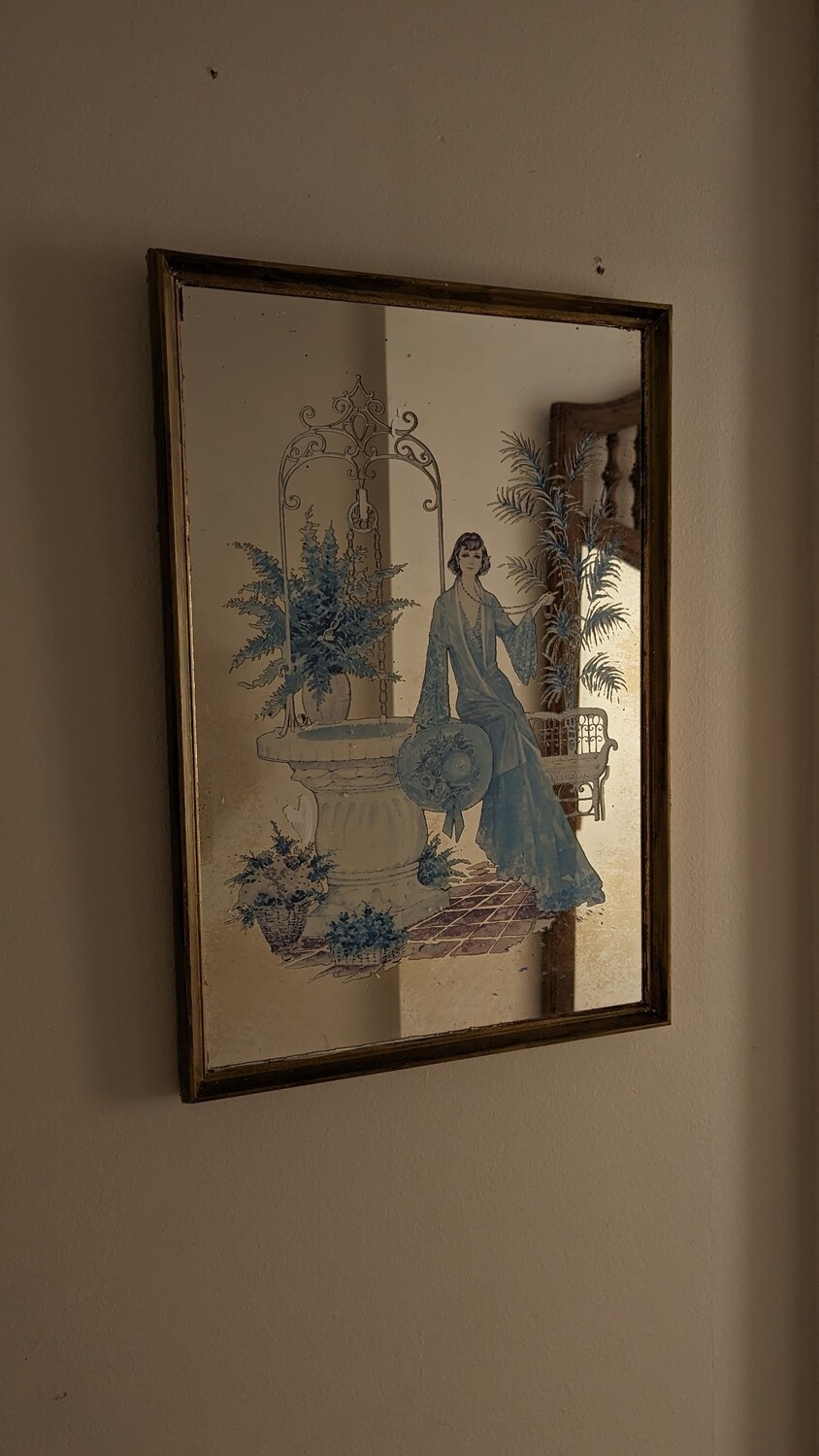 Art nouveau lady mirror